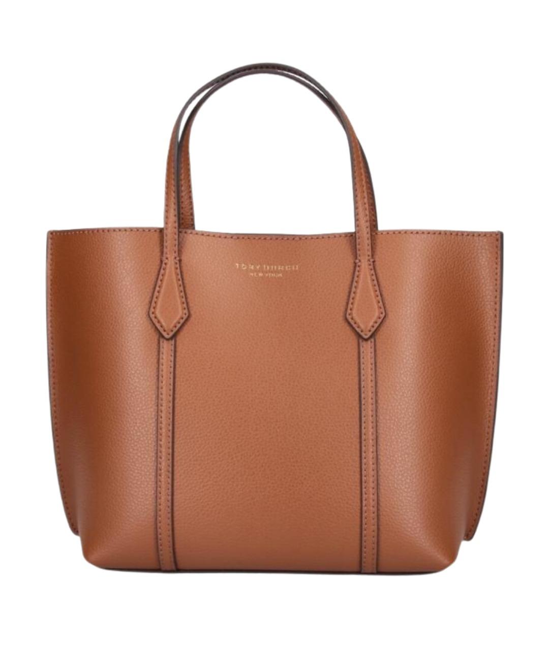 TORY BURCH Коричневая кожаная сумка тоут, фото 1