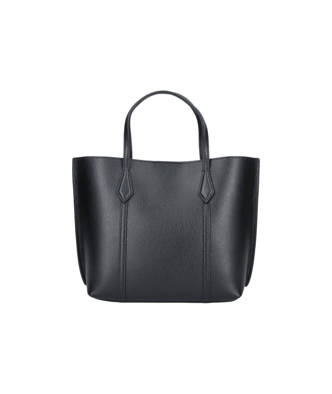 TORY BURCH Черная кожаная сумка тоут, фото 3