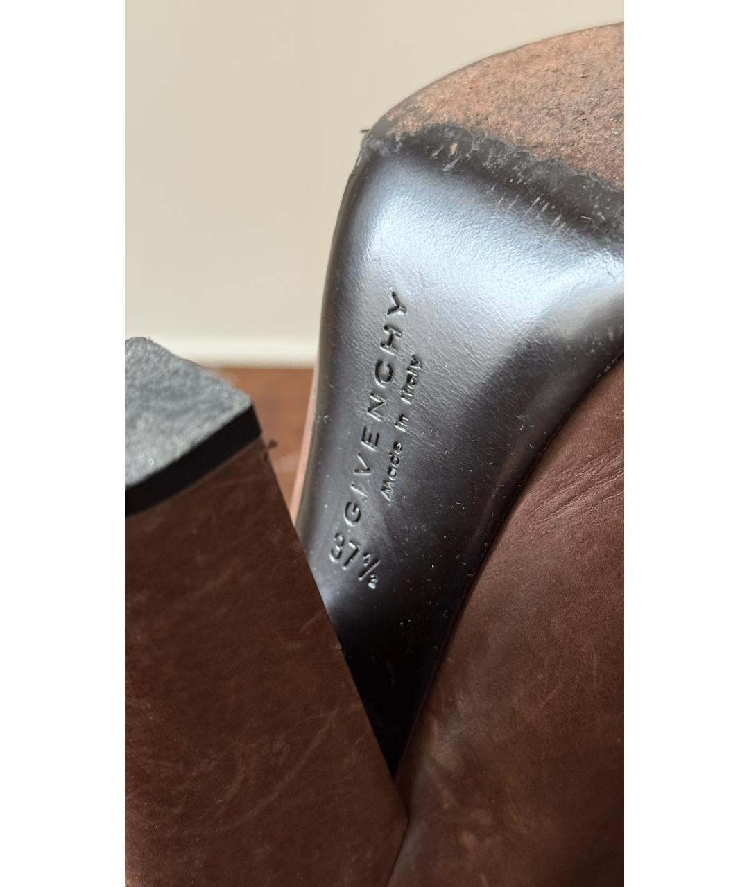 GIVENCHY Коричневые кожаные полусапоги, фото 6