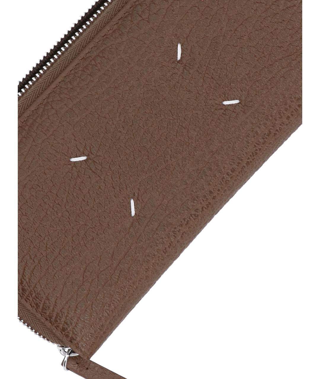MAISON MARGIELA Коричневый кожаный кошелек, фото 5
