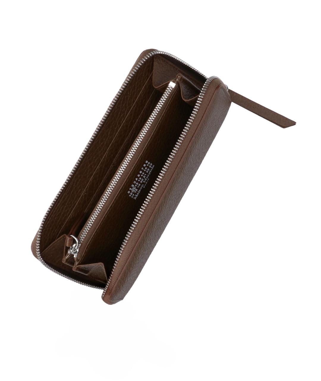 MAISON MARGIELA Коричневый кожаный кошелек, фото 4