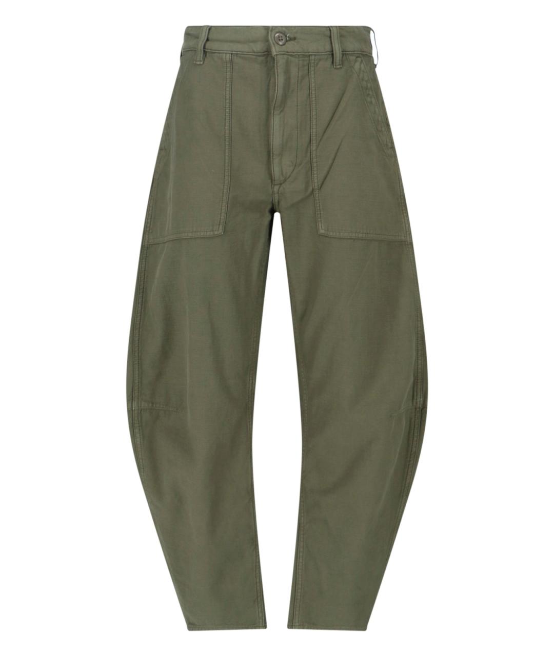 POLO RALPH LAUREN Зеленые хлопковые прямые брюки, фото 1