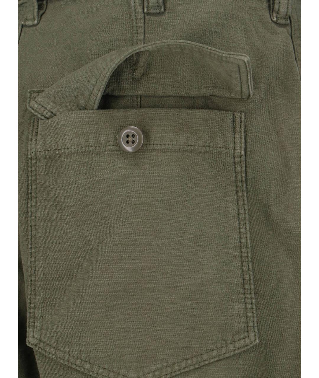 POLO RALPH LAUREN Зеленые хлопковые прямые брюки, фото 4