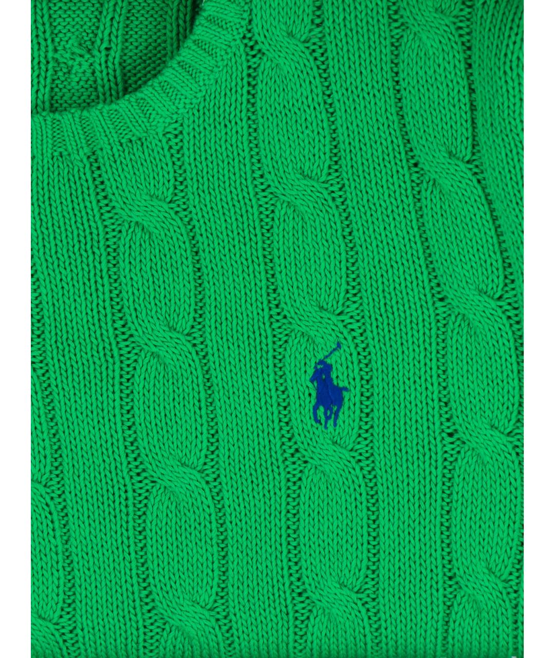 POLO RALPH LAUREN Зеленый хлопковый джемпер / свитер, фото 3