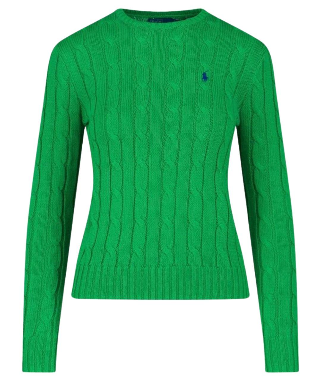 POLO RALPH LAUREN Зеленый хлопковый джемпер / свитер, фото 1