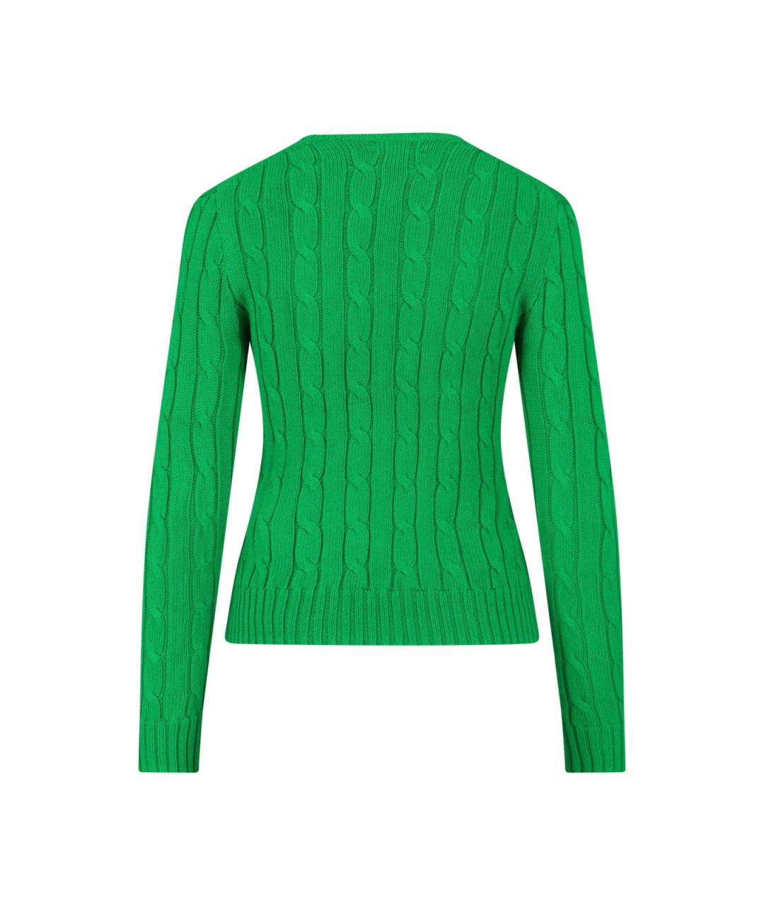 POLO RALPH LAUREN Зеленый хлопковый джемпер / свитер, фото 2