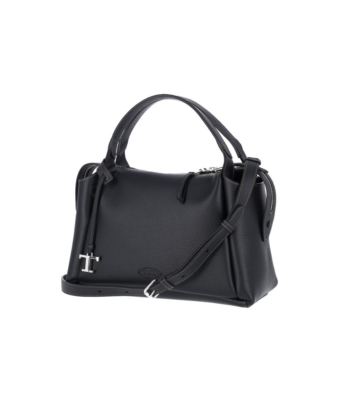 TOD'S Черная кожаная сумка тоут, фото 3