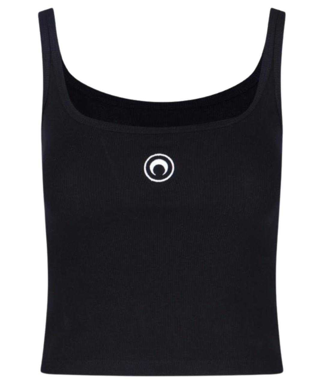 MARINE SERRE Черная хлопковая майка, фото 1