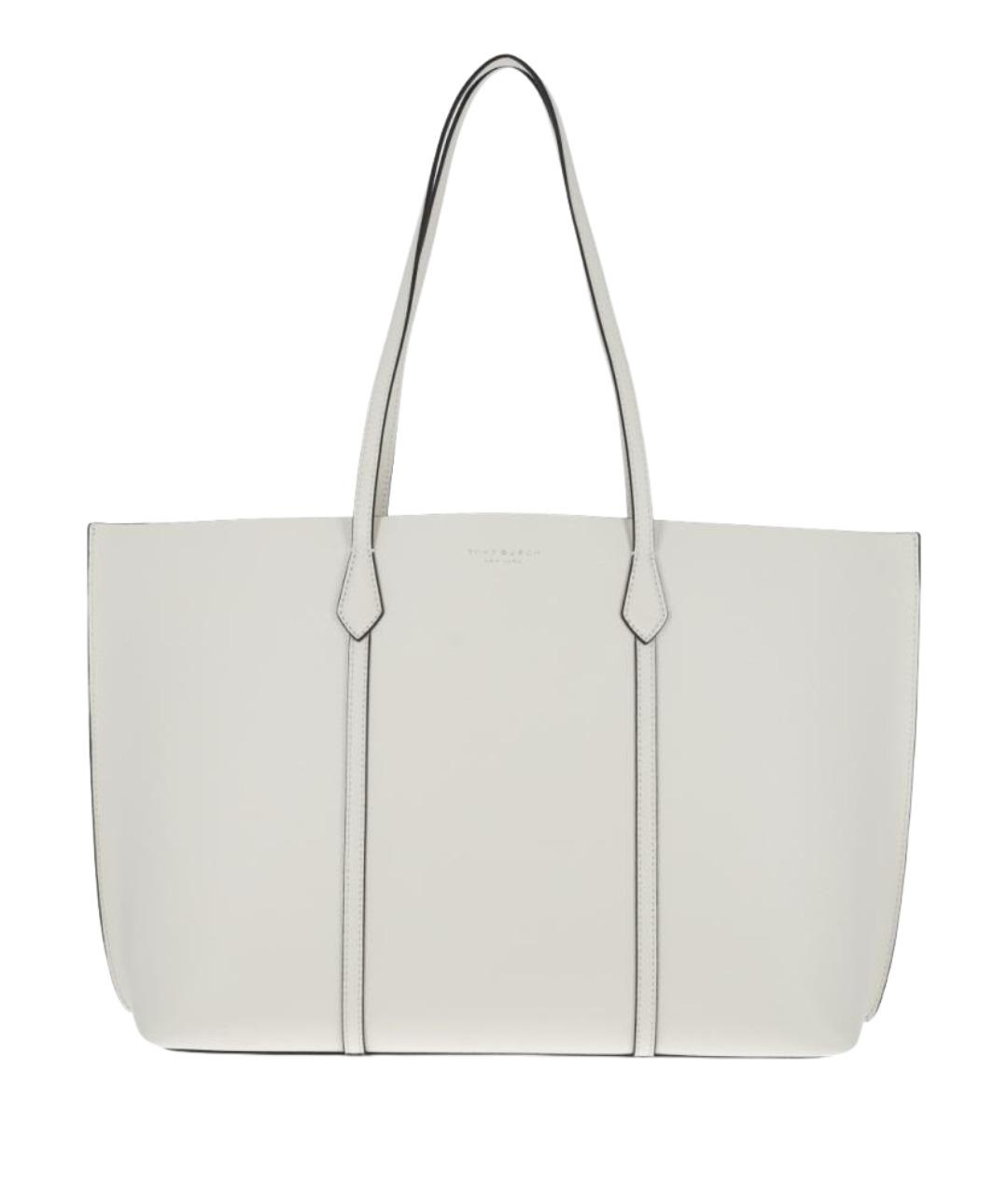 TORY BURCH Белая кожаная сумка тоут, фото 1