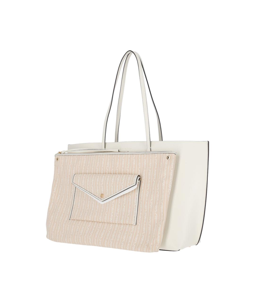 TORY BURCH Белая кожаная сумка тоут, фото 3