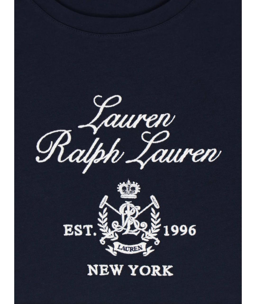RALPH LAUREN Синяя хлопковая футболка, фото 3