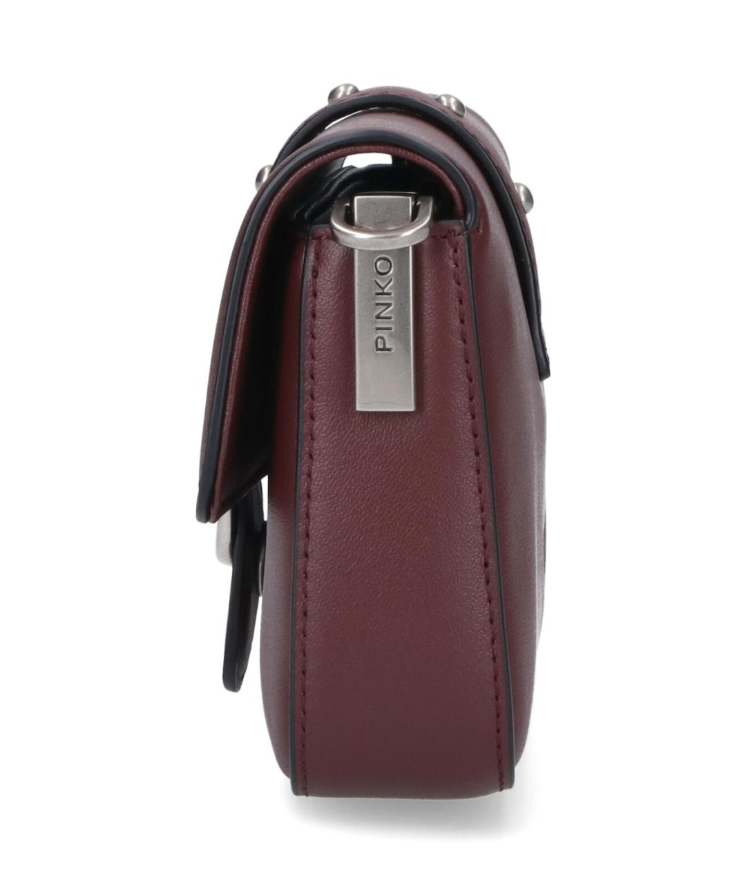 PINKO Бордовая кожаная сумка через плечо, фото 5