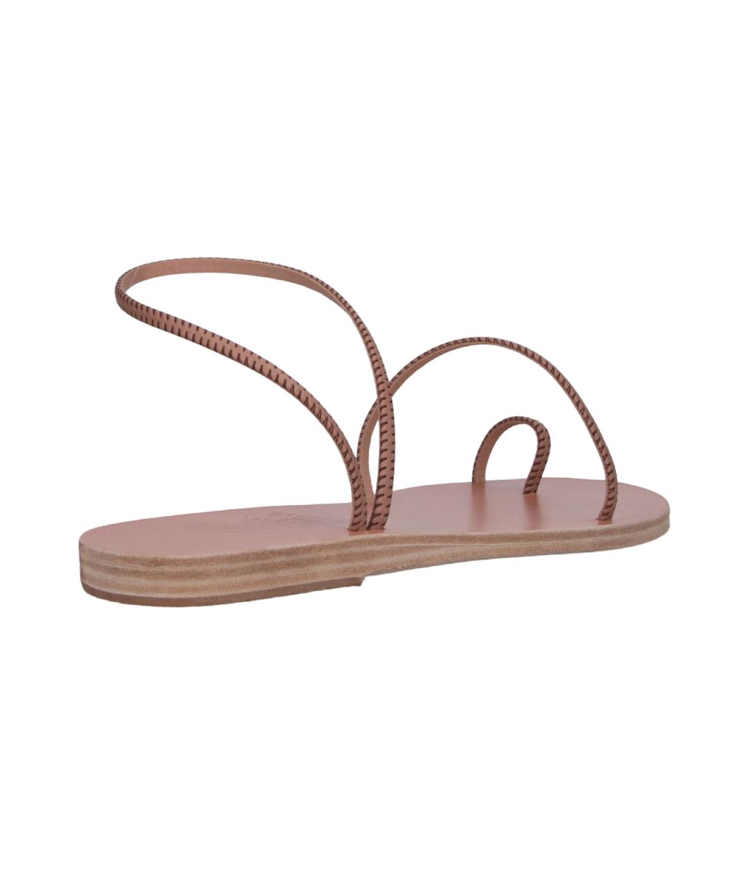 ANCIENT GREEK Бежевые кожаные босоножки, фото 4