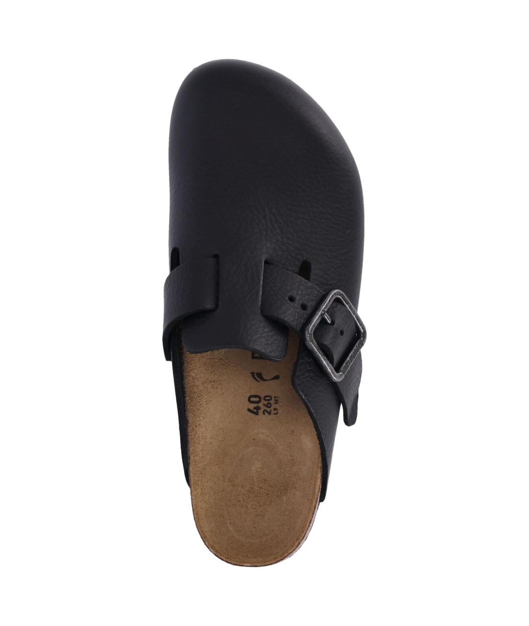 BIRKENSTOCK Черные кожаные шлепанцы, фото 5