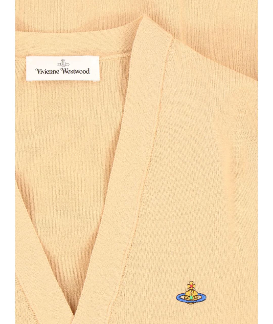 VIVIENNE WESTWOOD Бежевый хлопковый кардиган, фото 3