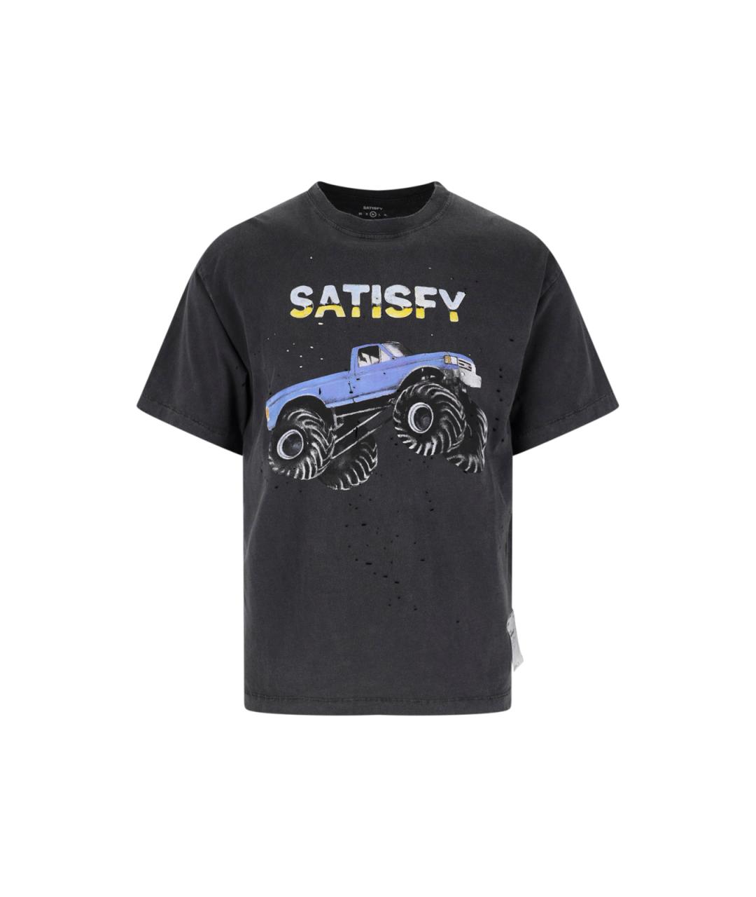 SATISFY Черная хлопковая футболка, фото 1