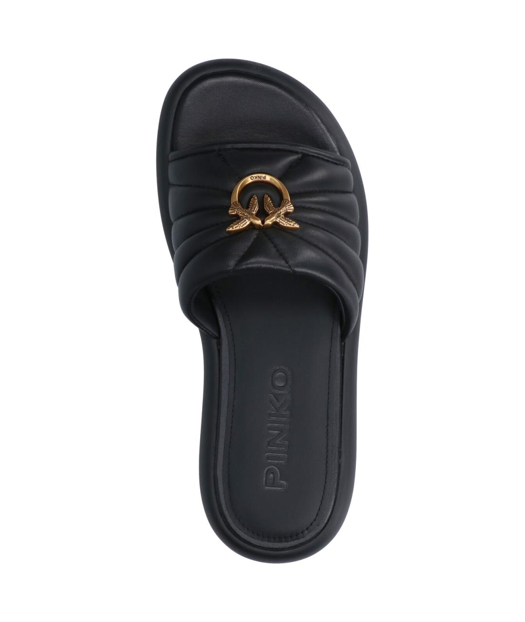 PINKO Черные кожаные босоножки, фото 5