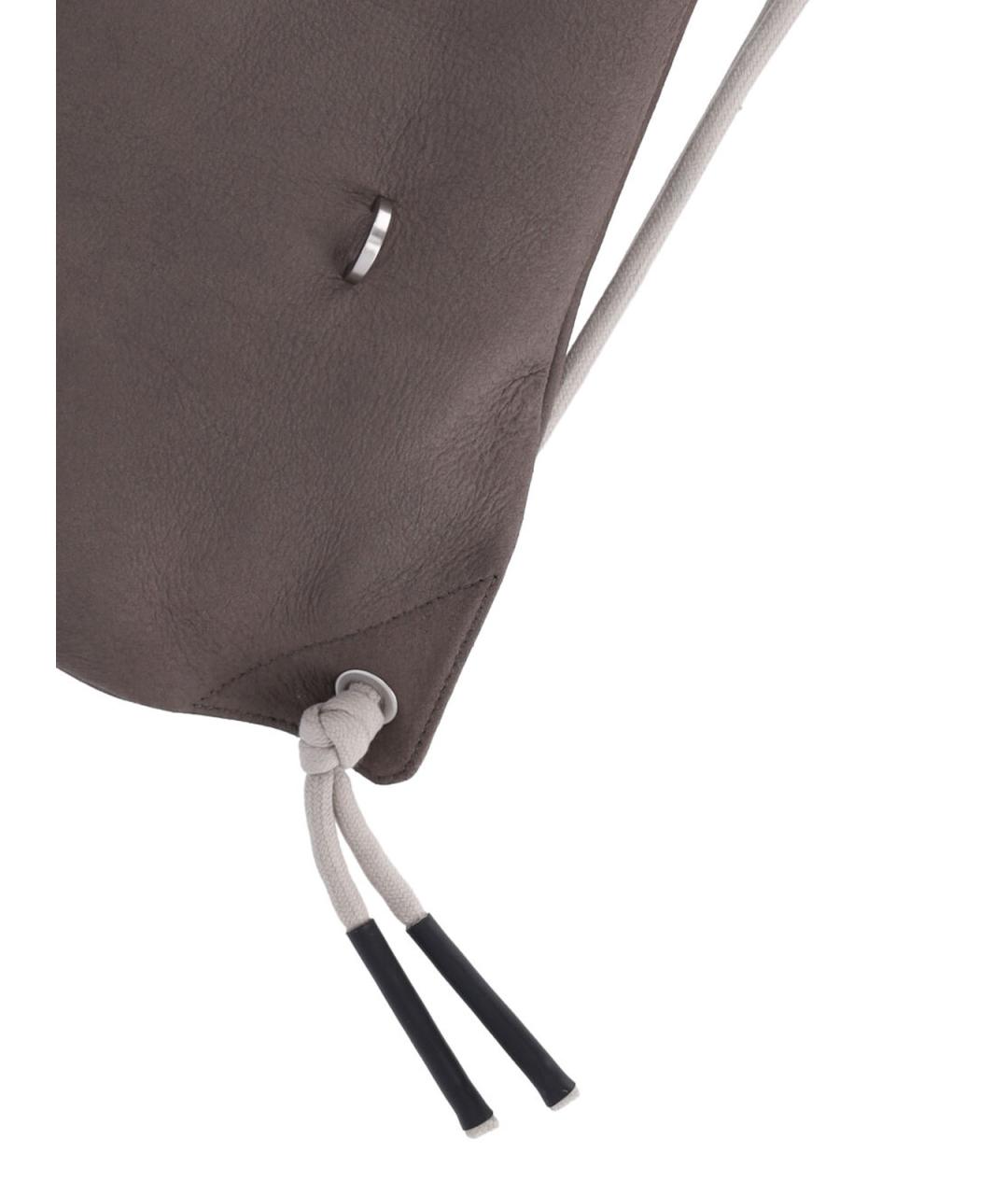 RICK OWENS Бежевый кожаный рюкзак, фото 5