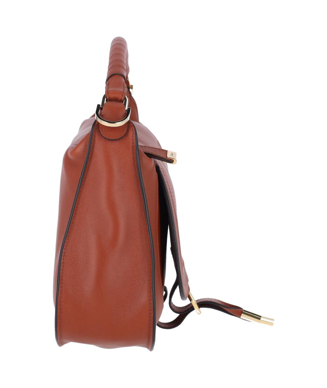 CHLOE Коричневая кожаная сумка через плечо, фото 4