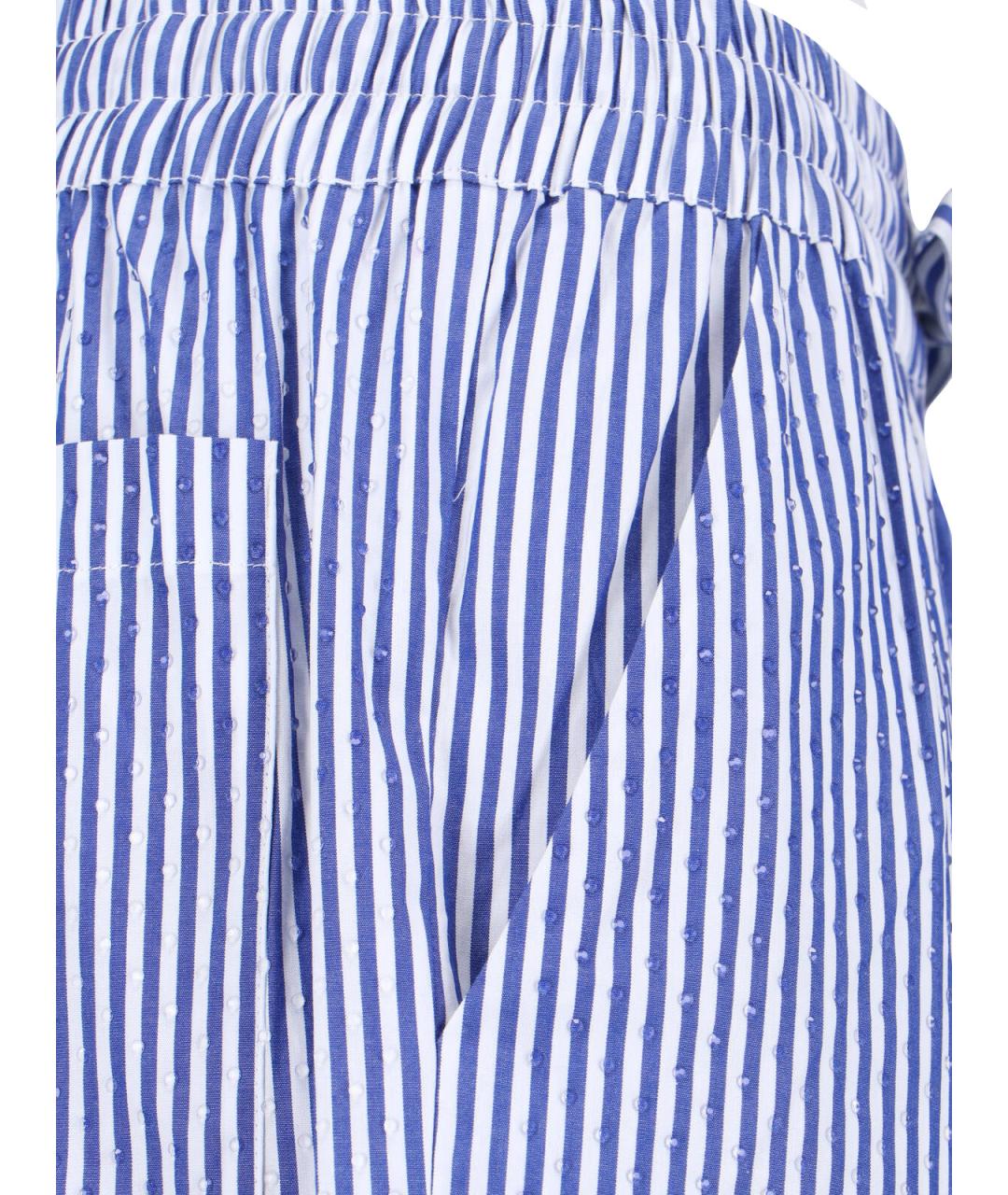 P.A.R.O.S.H. Синие хлопковые прямые брюки, фото 4