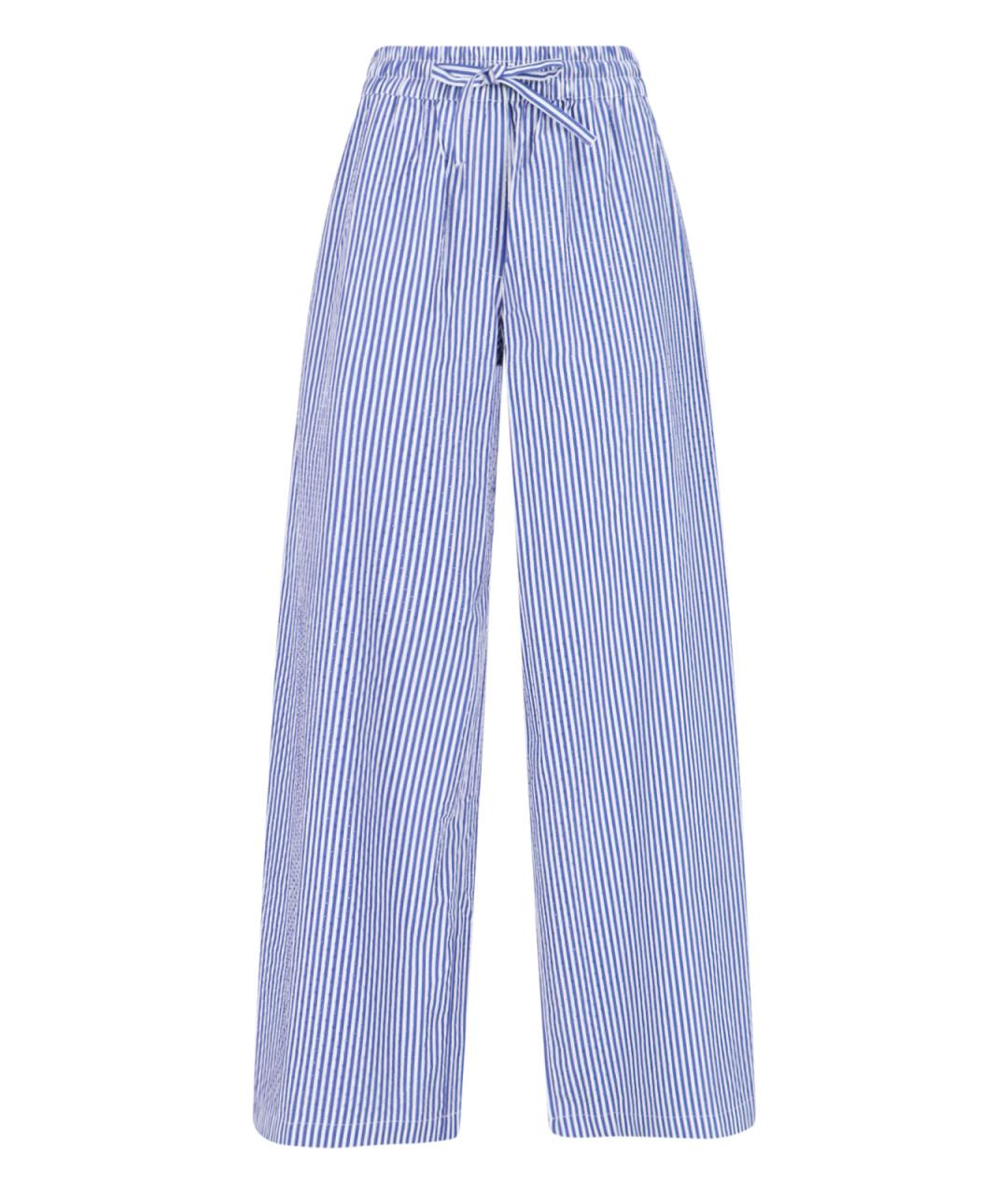 P.A.R.O.S.H. Синие хлопковые прямые брюки, фото 1