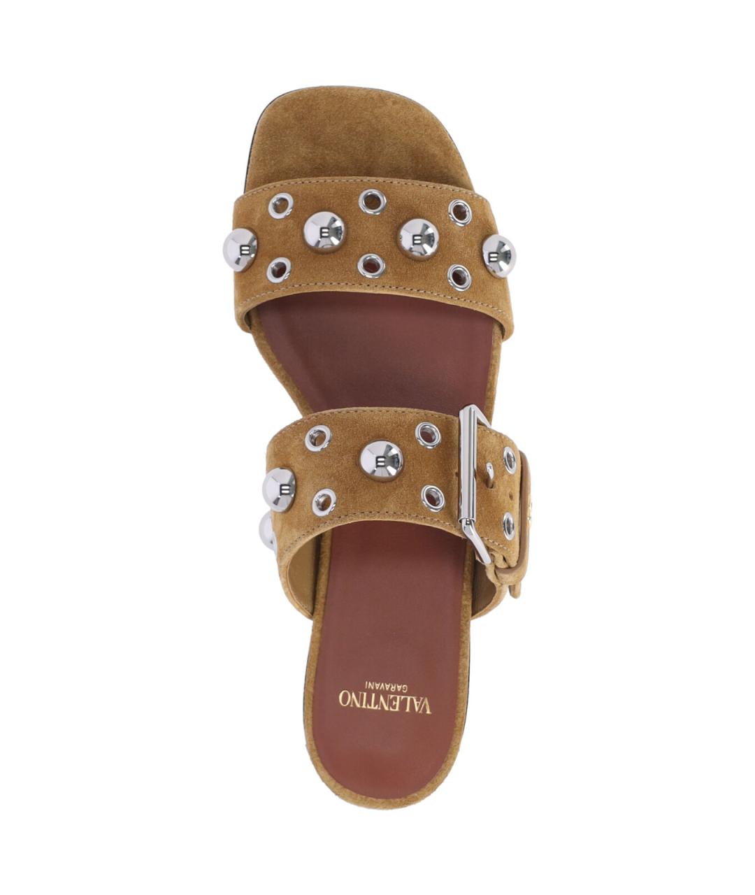 VALENTINO Бежевые замшевые сандалии, фото 5