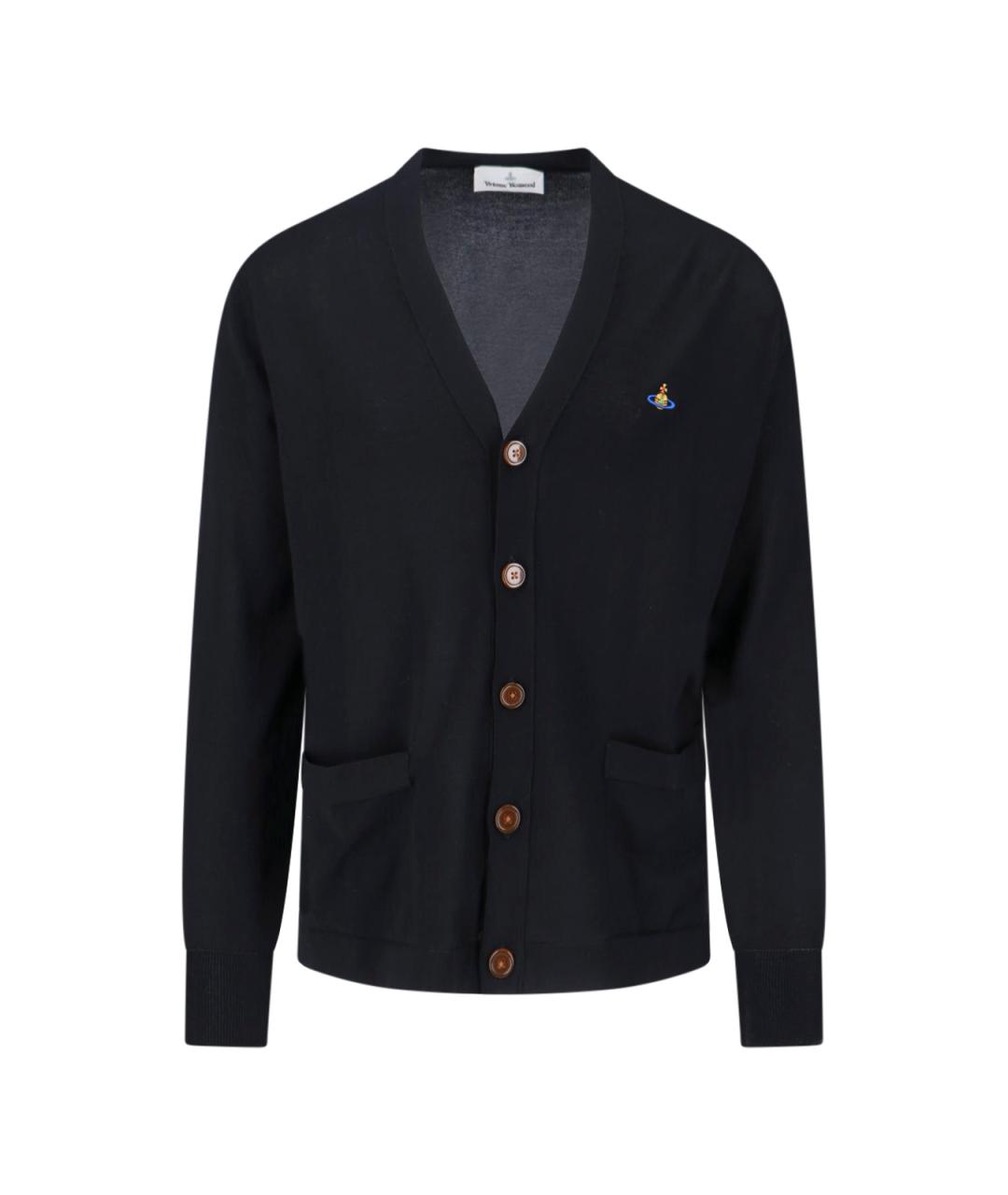 VIVIENNE WESTWOOD Черный хлопковый кардиган, фото 4