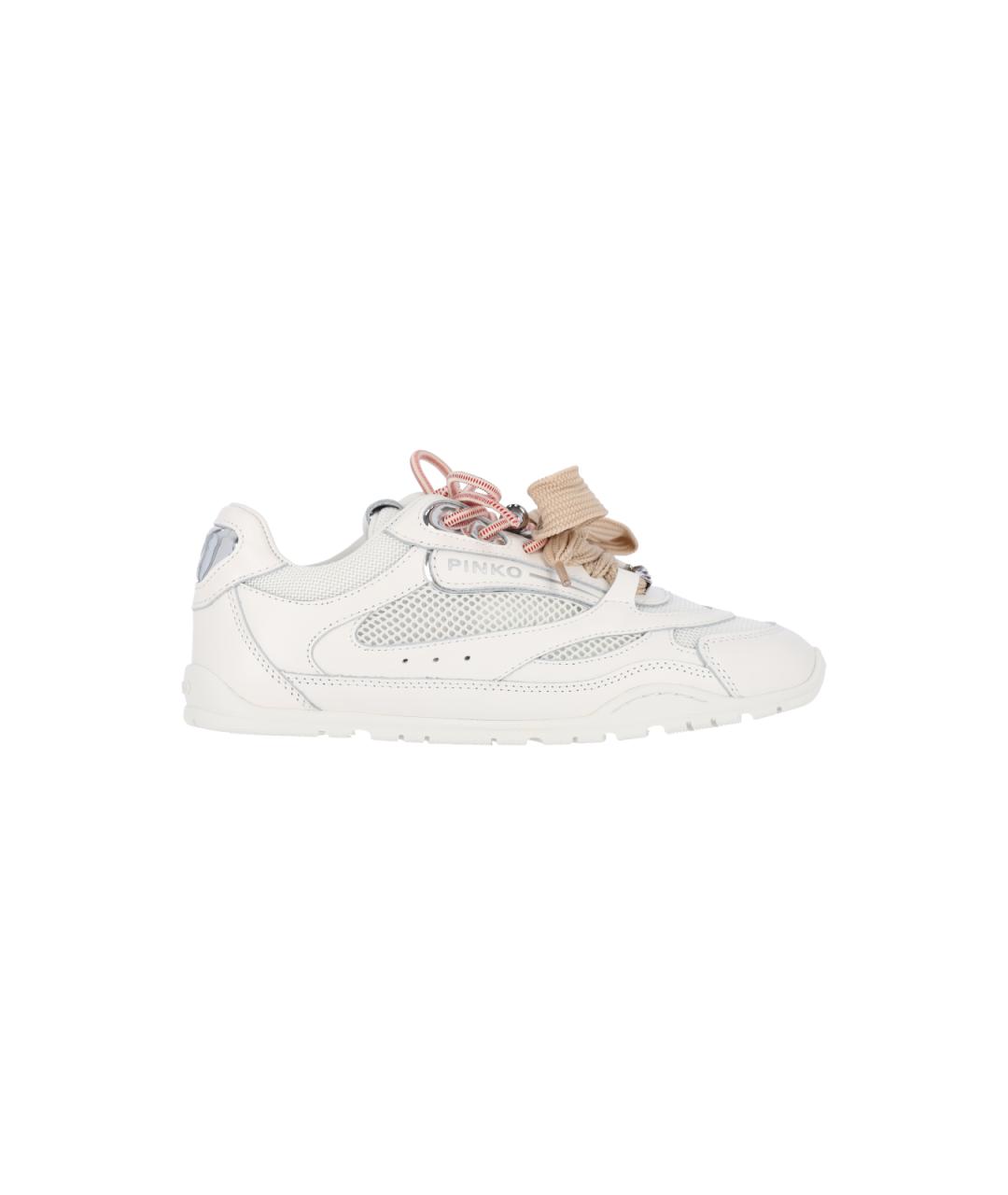 PINKO Белые кожаные кроссовки, фото 6