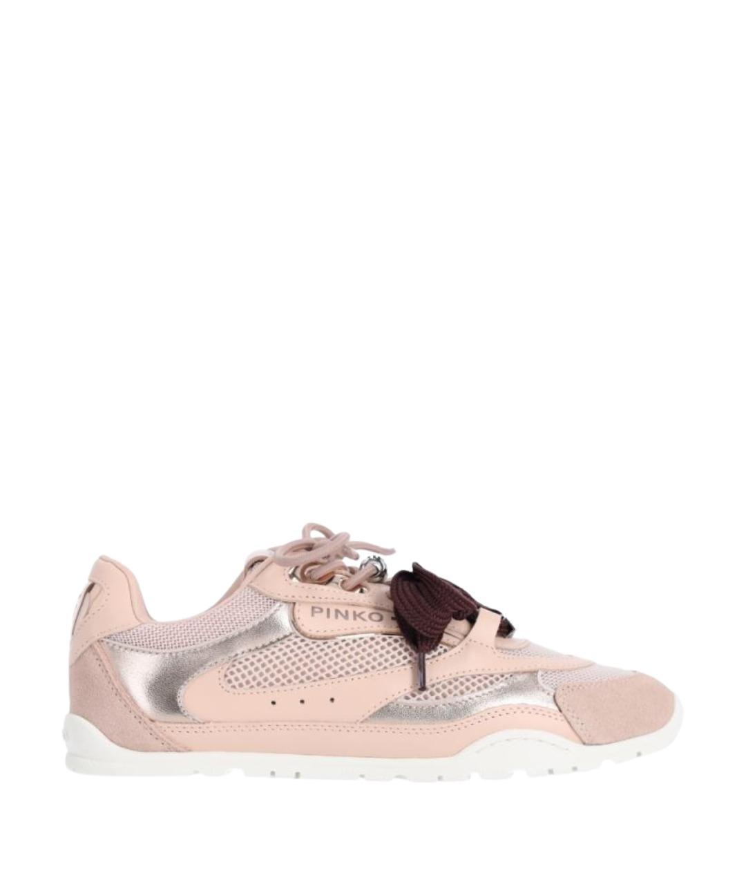 PINKO Розовые кожаные кроссовки, фото 1