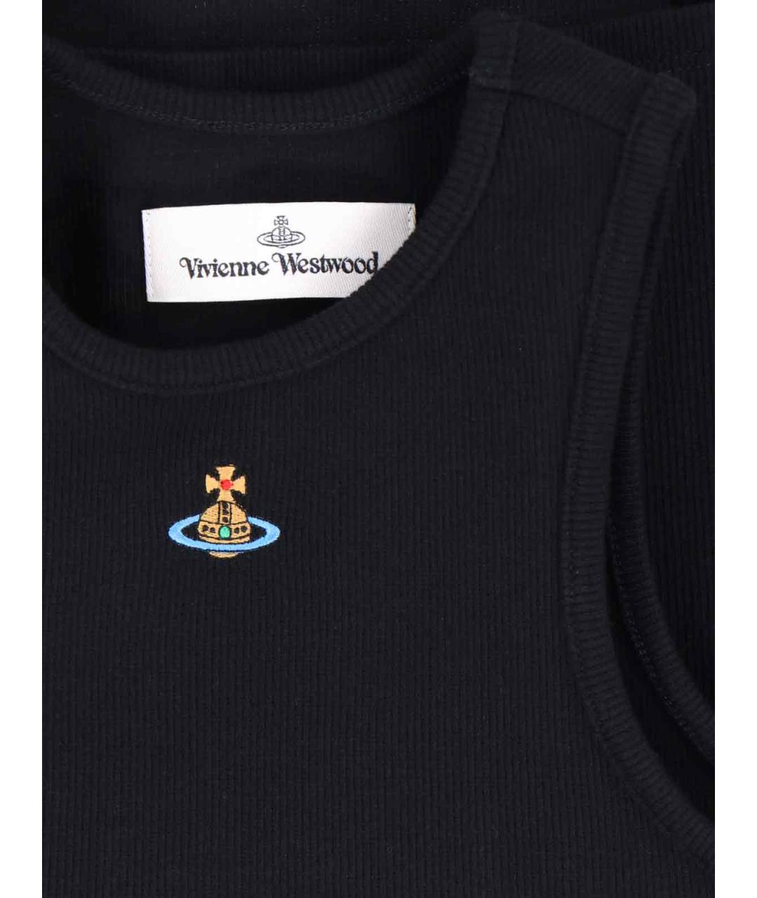 VIVIENNE WESTWOOD Черная хлопковая майка, фото 3