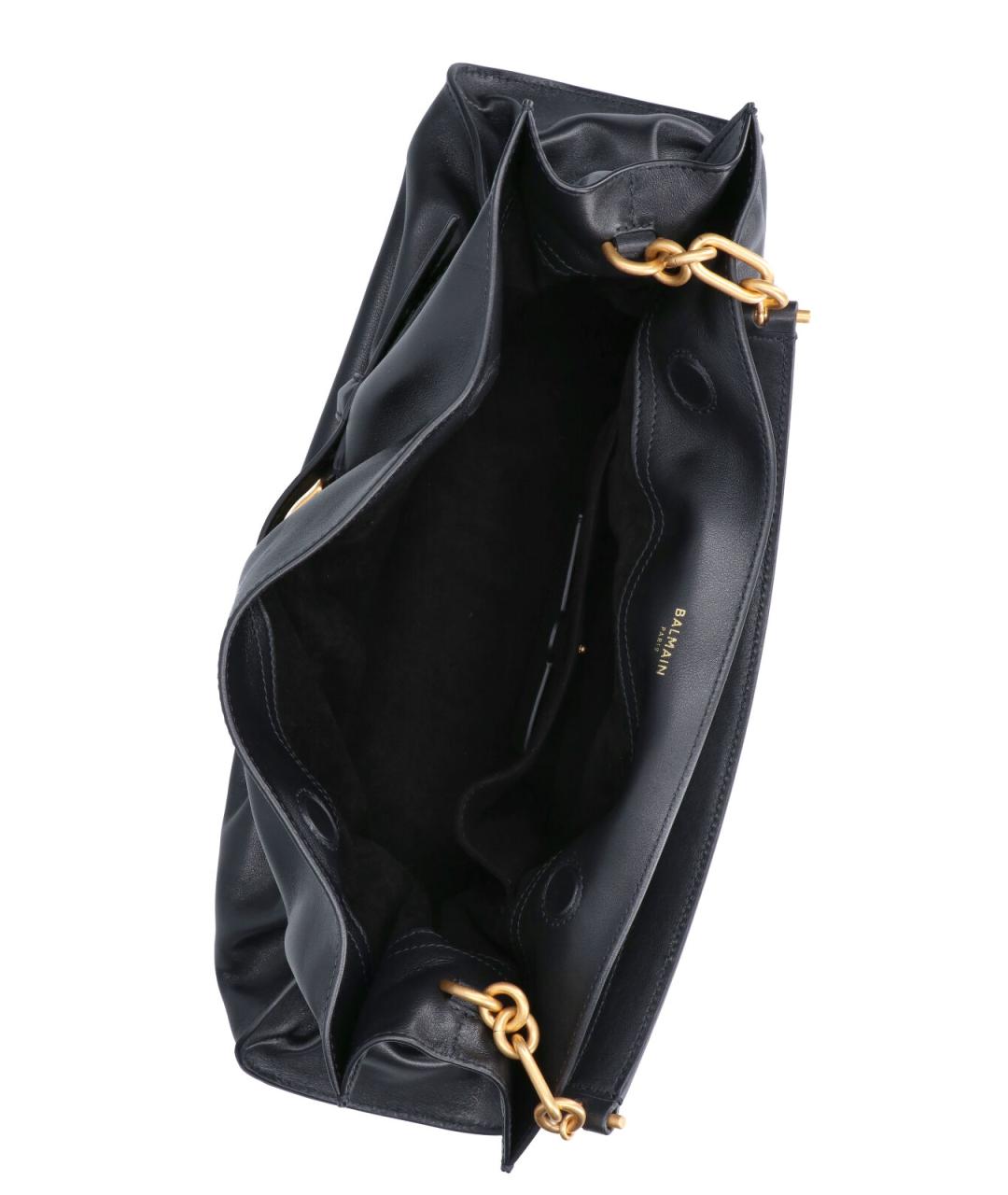 BALMAIN Черная кожаная сумка через плечо, фото 4