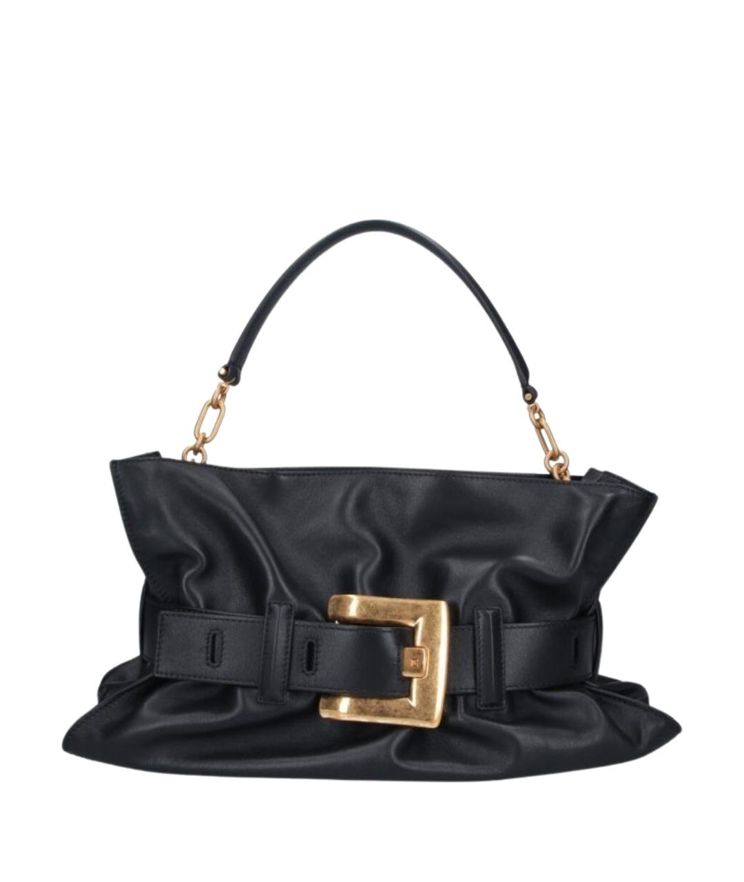 BALMAIN Черная кожаная сумка через плечо, фото 1