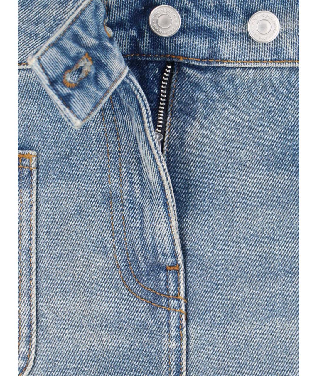 COURREGES Голубая хлопковая юбка мини, фото 5