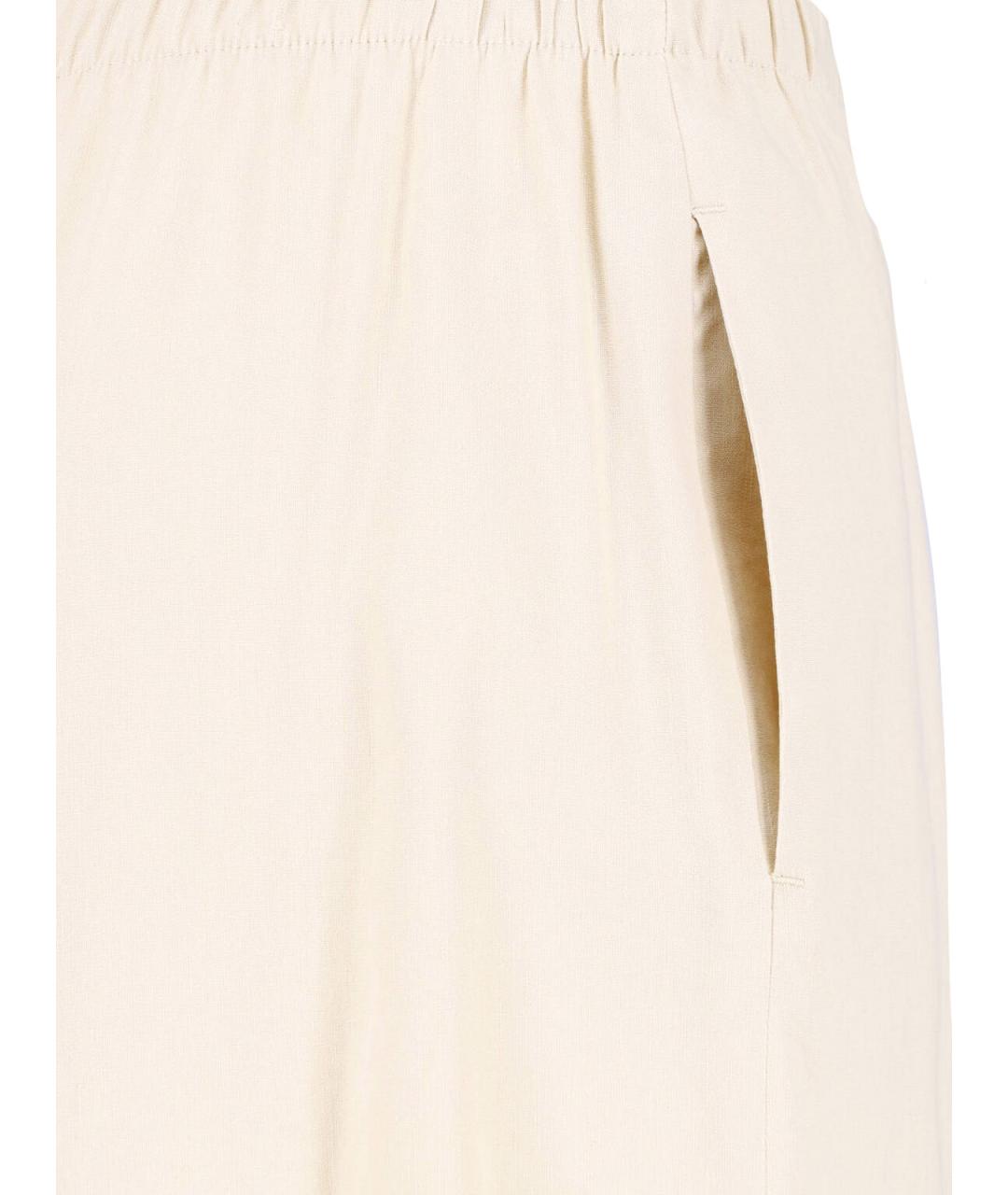 MAX MARA Бежевые льняные прямые брюки, фото 4