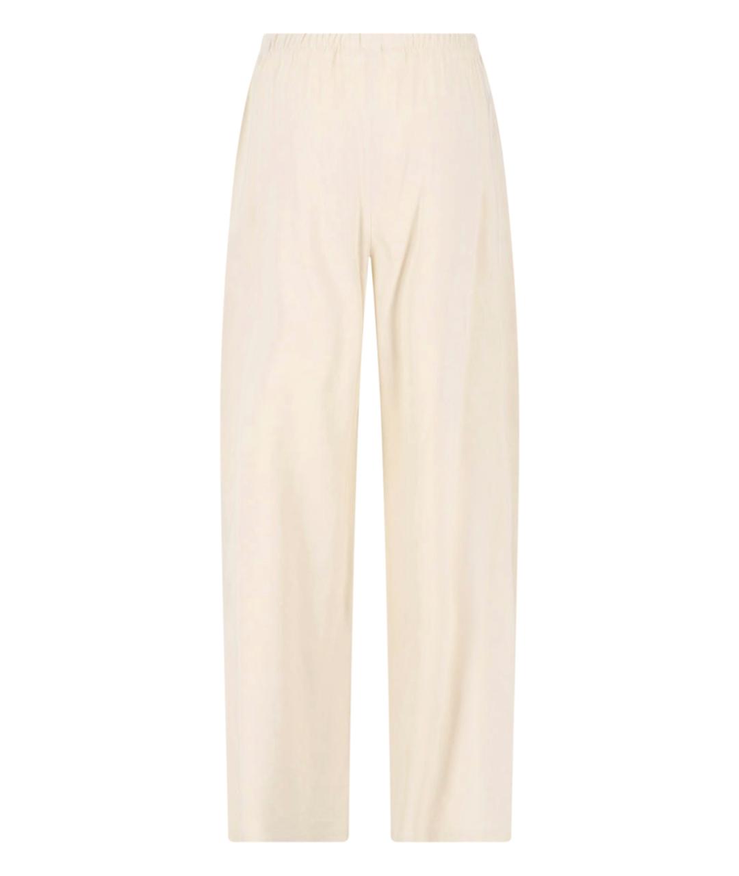 MAX MARA Бежевые льняные прямые брюки, фото 2