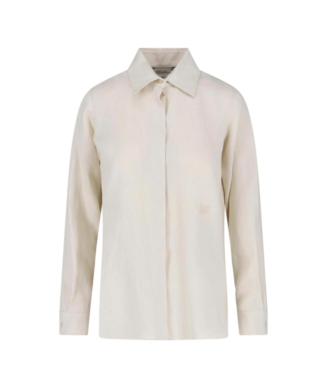 MAX MARA Бежевая льняная рубашка, фото 1