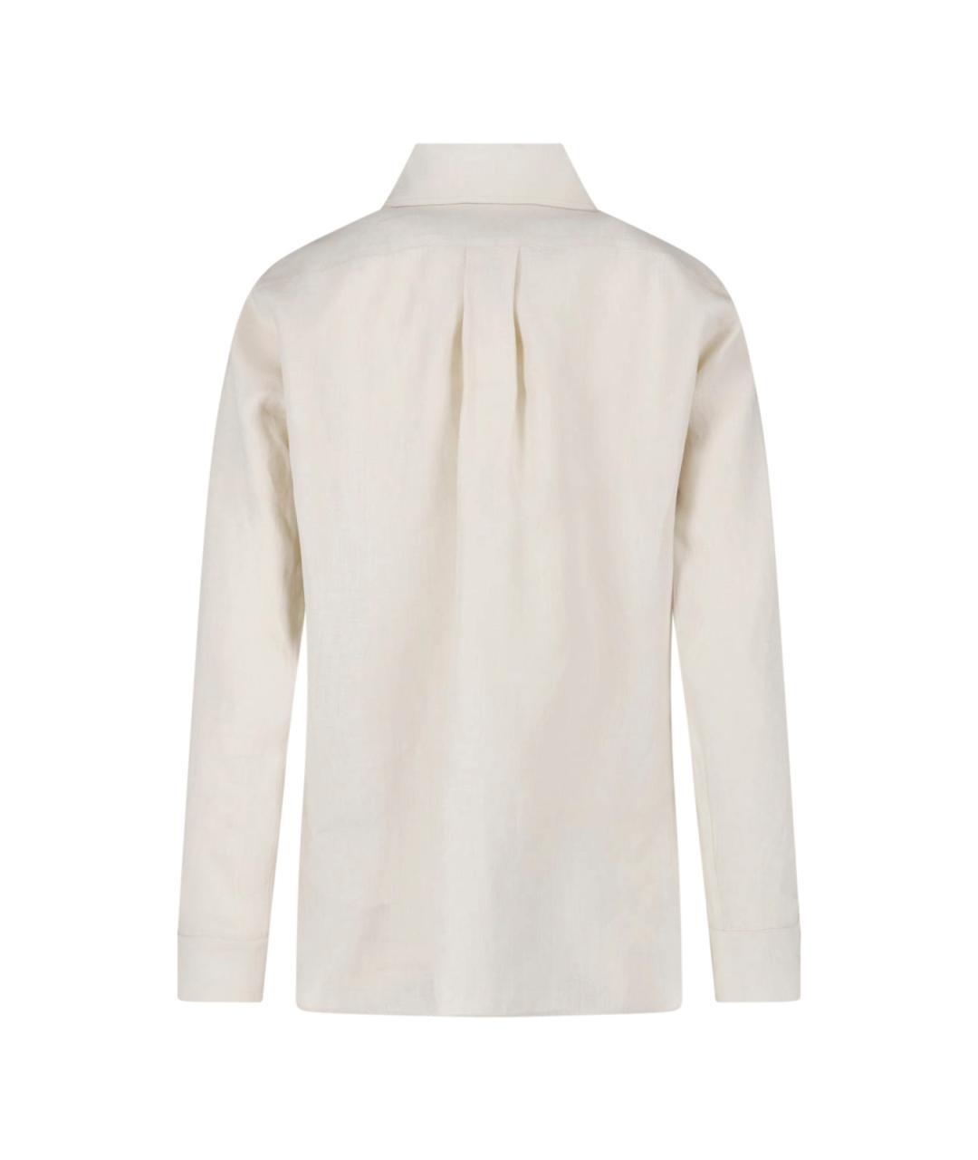 MAX MARA Бежевая льняная рубашка, фото 2