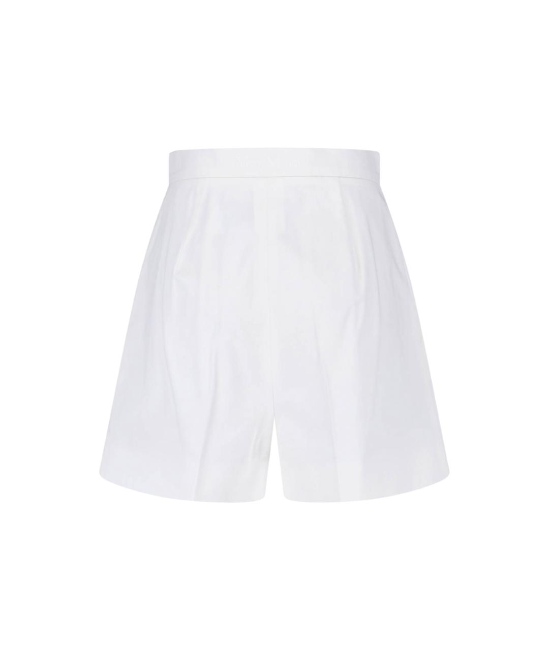 MAX MARA Белые хлопковые шорты, фото 2