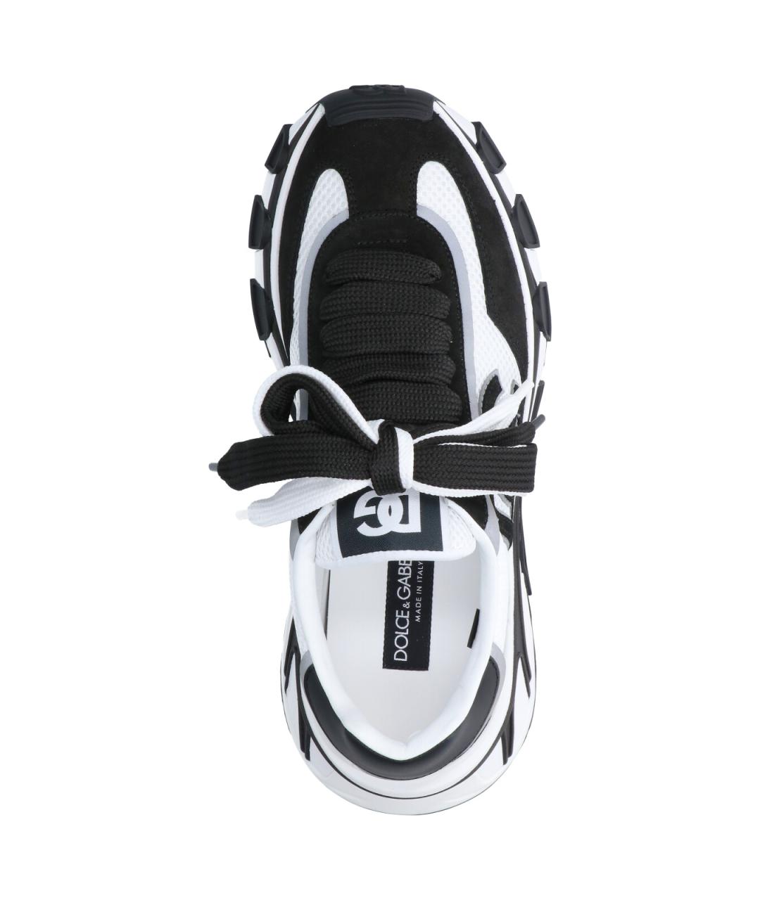 DOLCE&GABBANA Белые текстильные низкие кроссовки / кеды, фото 5