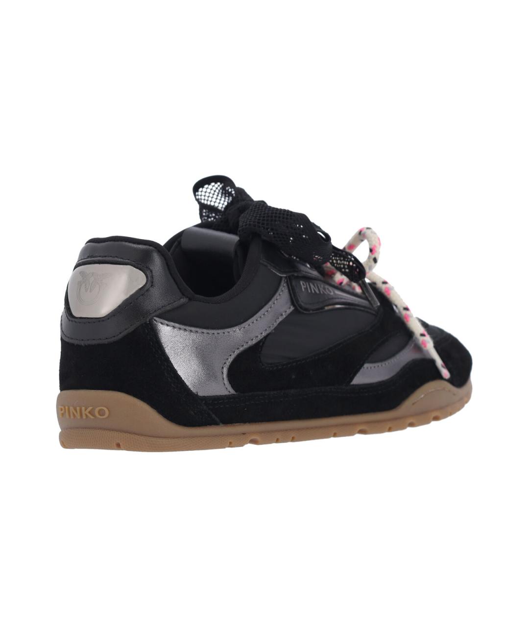 PINKO Черные кожаные кроссовки, фото 4