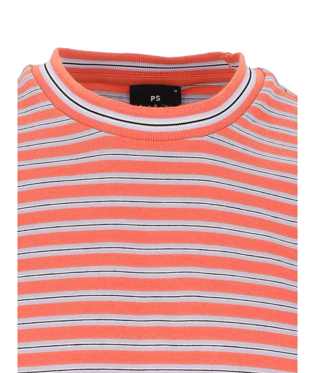 PAUL SMITH Оранжевая хлопковая футболка, фото 3