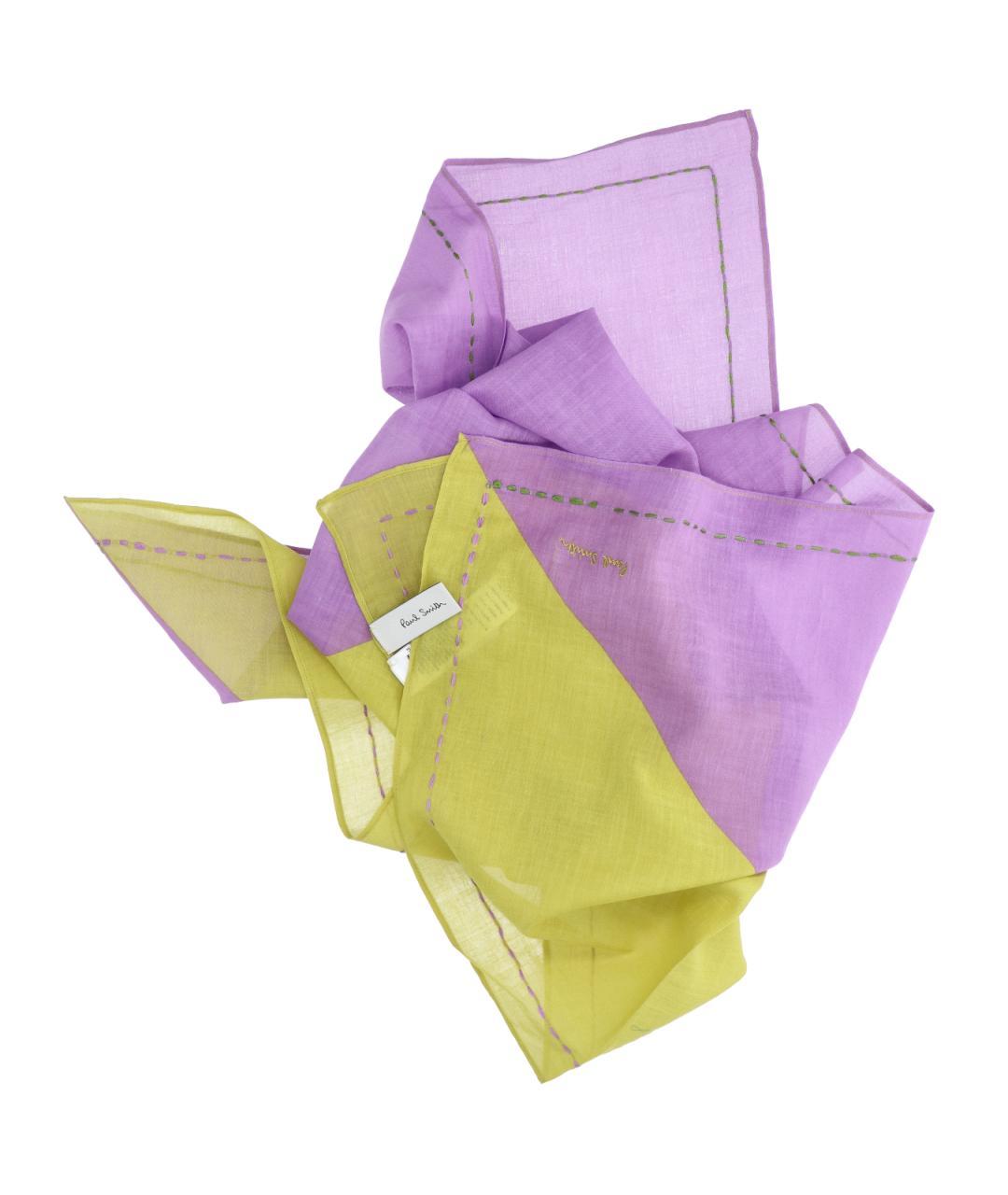 PAUL SMITH Желтый хлопковый шарф, фото 3