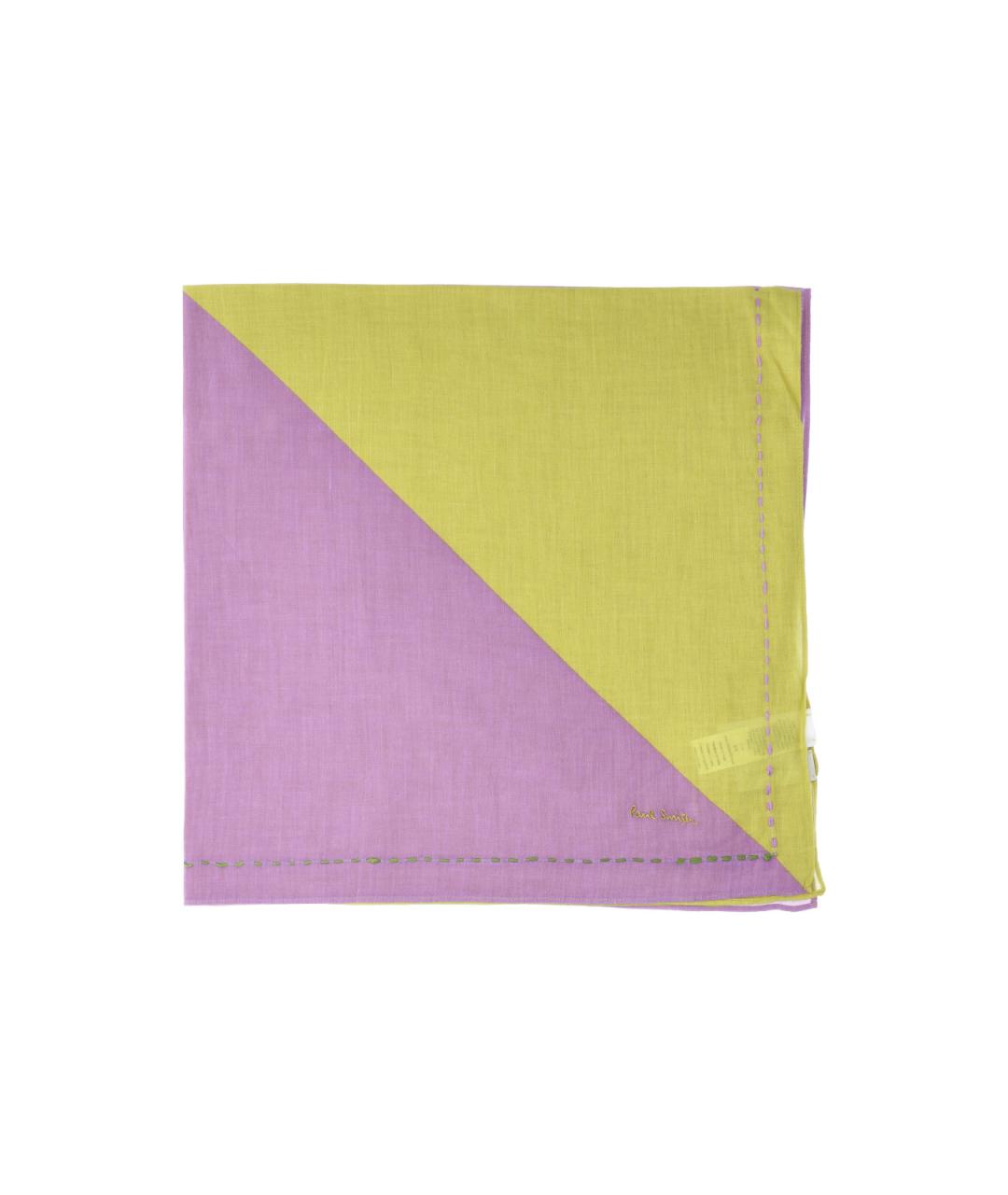 PAUL SMITH Желтый хлопковый шарф, фото 1