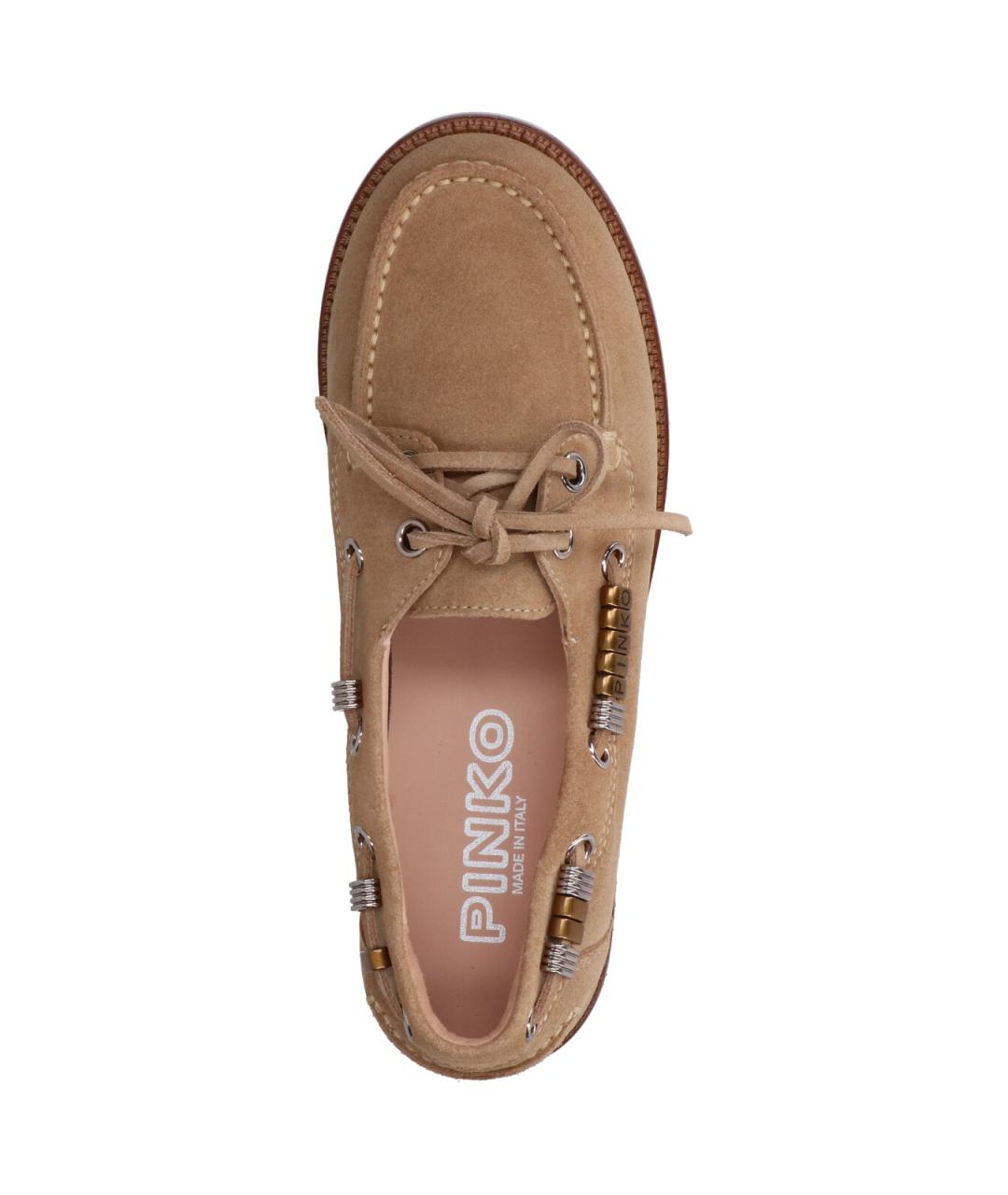 PINKO Бежевые замшевые лоферы, фото 5