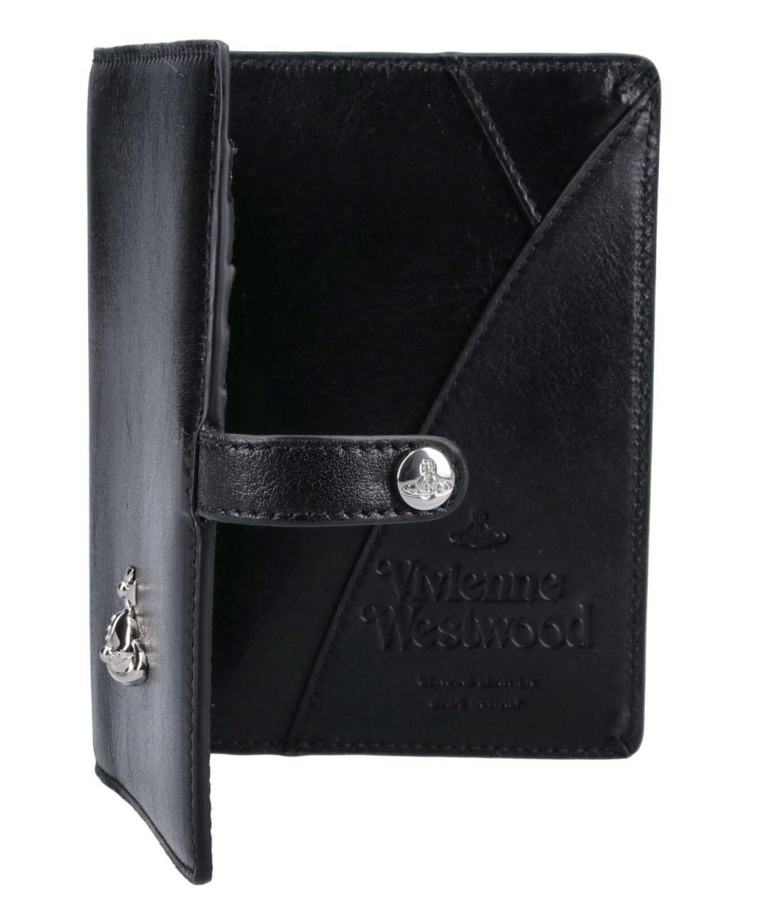VIVIENNE WESTWOOD Черный кожаный кошелек, фото 4