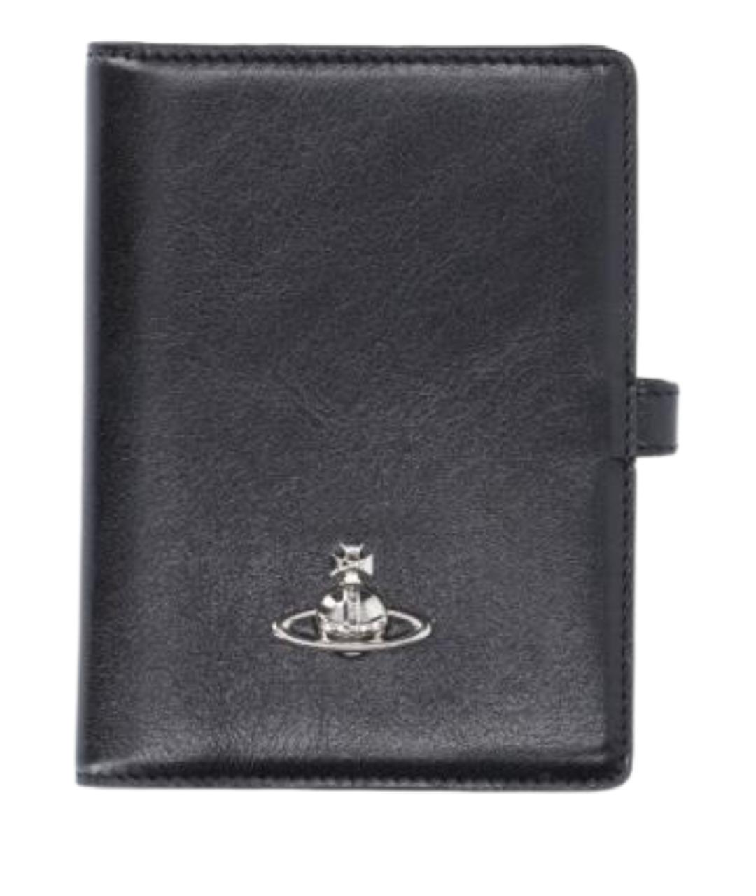 VIVIENNE WESTWOOD Черный кожаный кошелек, фото 1