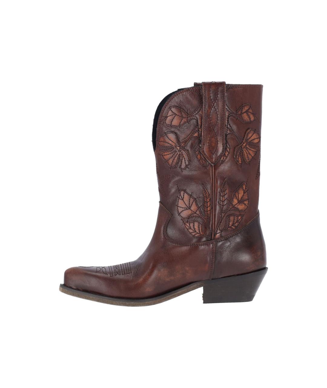 GOLDEN GOOSE DELUXE BRAND Коричневые кожаные ботинки, фото 3