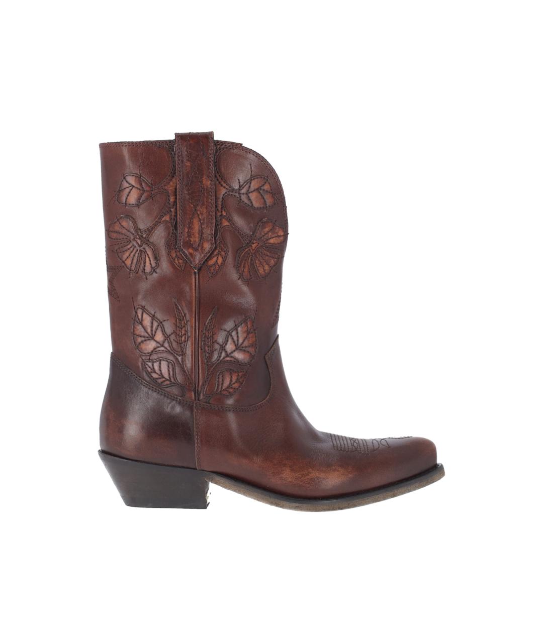 GOLDEN GOOSE DELUXE BRAND Коричневые кожаные ботинки, фото 6