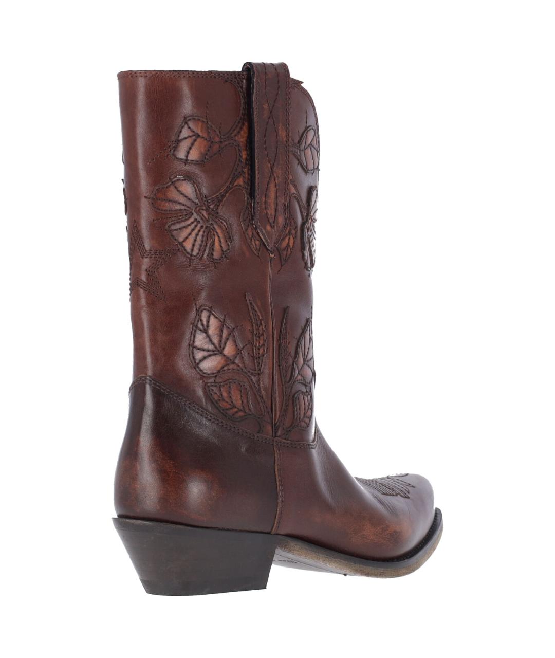 GOLDEN GOOSE DELUXE BRAND Коричневые кожаные ботинки, фото 4