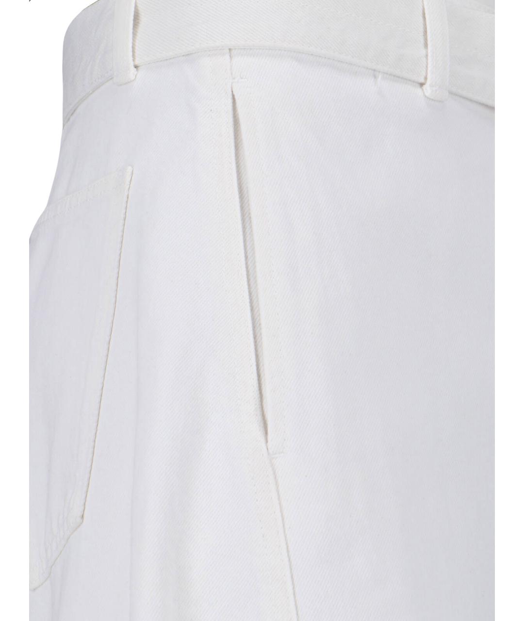 LEMAIRE Белые хлопковые повседневные брюки, фото 4